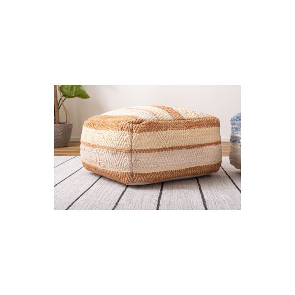 (まとめ) キューブスツール ベージュ 完成品 (×2セット)