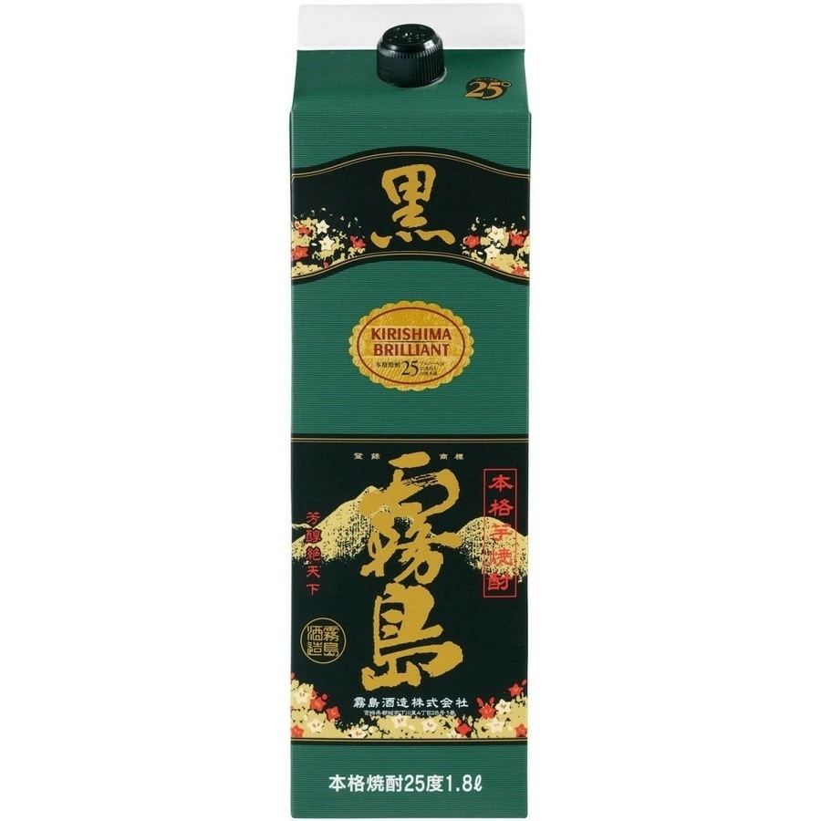通常販売用　霧島酒造 黒霧島 芋焼酎 パック 25度 1800ml 1.8L6本/1ケース【北海道沖縄県東北四国九州地方は必ず送料がかかります】