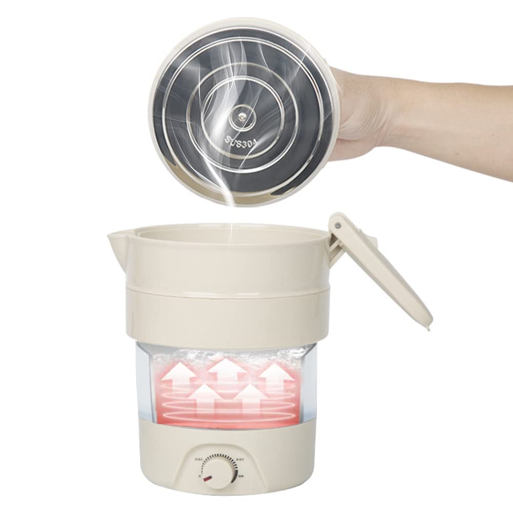 折りたためる電気ケトル 100℃ 800ml 国内・海外で使用可能 携帯ポット 電気ポット 湯沸かし器 コンパクト 加熱保温 湯沸し器 304ステンレスとシリコン 空焚き防し機能 沸騰時自動電源OF