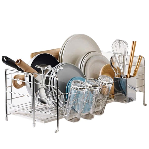 水切りラック ステンレス 燕三条 スリム 伸縮 大容量 日本製 キッチン 水切りかご スライド シンク横 水切り 水切りカゴ 家族 省スペース 吸水 マット 新生 10,313円