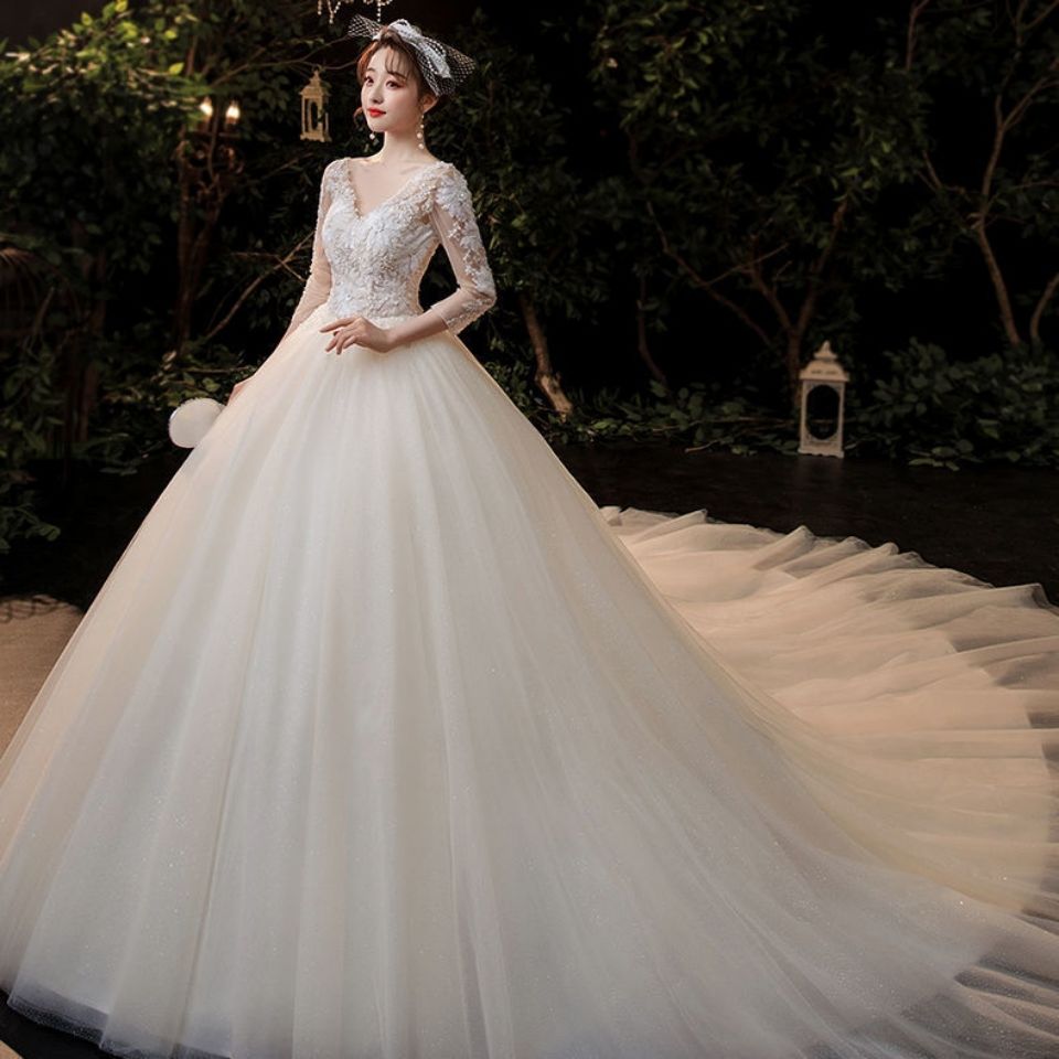 フォレストスタイルライトウェディングドレス2025花嫁気質トレーリング星空スーパー妊婦小さなドレスレディース