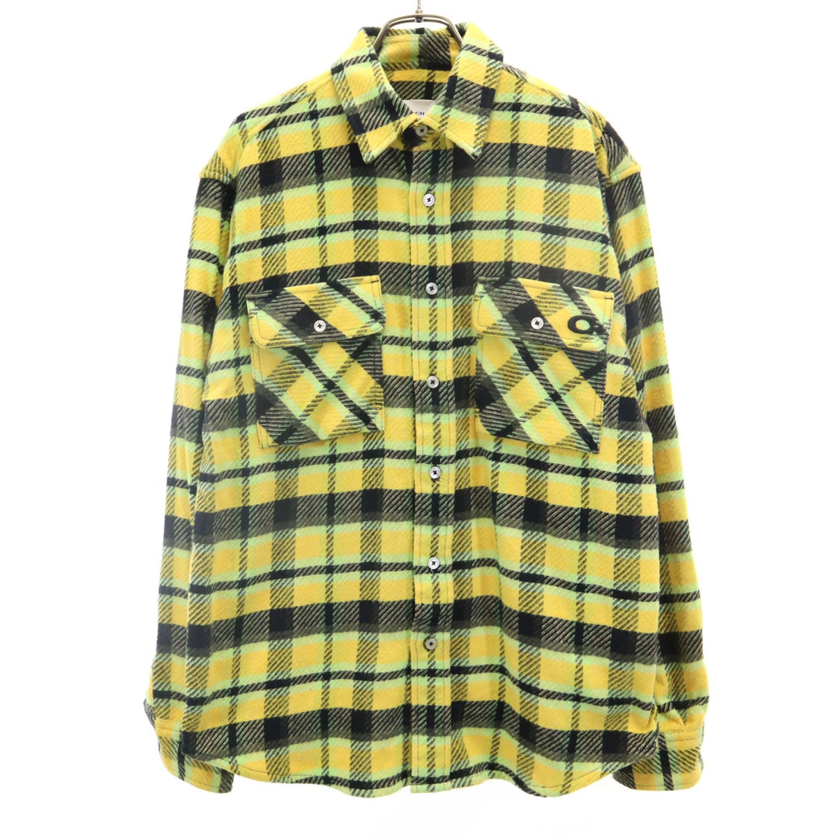 チェック柄 長袖 シャツ XS イエロー系 メンズ 古着