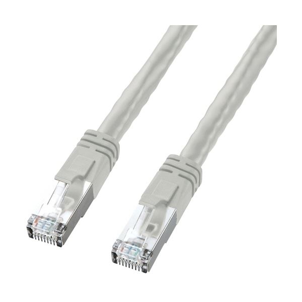 （まとめ）サンワサプライ PoECAT6LANケーブル ライトグレー 5m KB-T6POE-05 1本(×3セット)