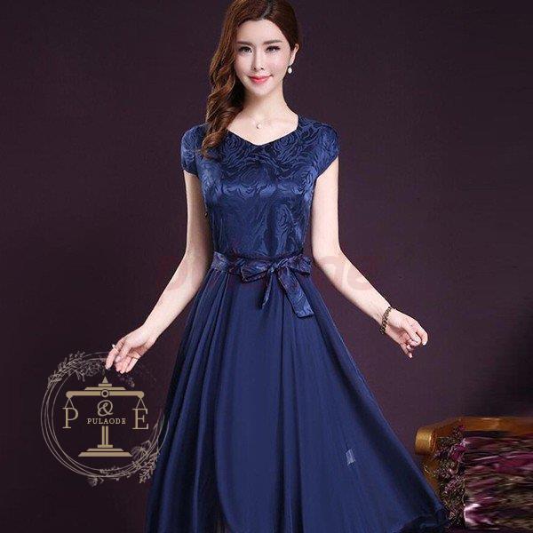 【即納】パーティードレス 結婚式 40代 30代 ロング 袖あり 半袖 韓国風 大きいサイズ フォーマルドレス マキシワンピース お呼ばれ 二次会 披露宴