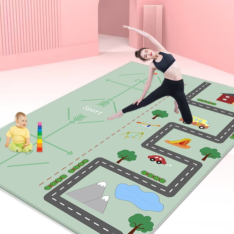 親子ヨガマット家庭用フィットネスマット滑り止めマット防音親子ダンス衝撃吸収エアロビクススポーツヨガマット