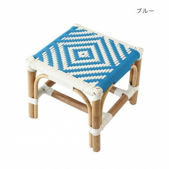 ラタン＆PP スクエアスツール ブルー 10224860257 5,007円