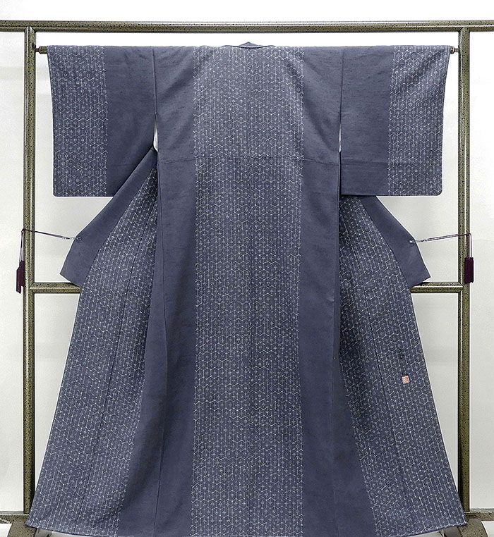紬 未着用美品 正絹 染色作家 浅井青仁作 身丈160.5cm 裄丈64cm 紬 未使用 新古品 着