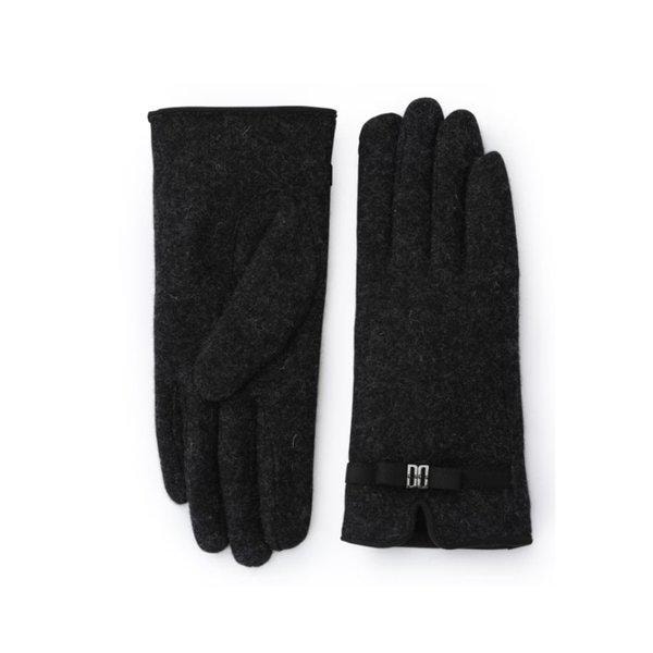 ダークグレー ウール DDリボン レディース手袋 DCGV5F208_s