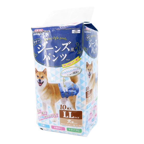 (まとめ)ジーンズ風パンツ LL 10枚 (ペット用品)(×8セット)