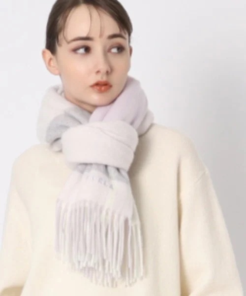 [最安値挑戦]ストール ビッグマフラー　ラメブロックチェック レディース