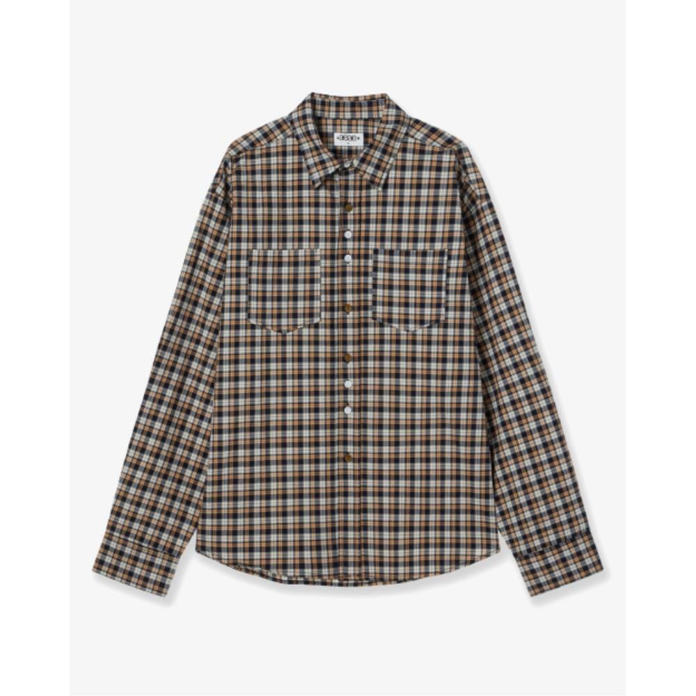 AEAE BUTTON CHECK SHIRTS NAVY AE45SWST001NVY