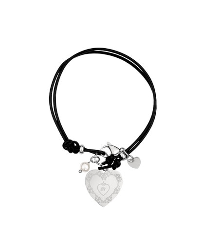 NFF heart luxe leather keyring black ハートリュクスレザーキーリング ブラック 韓国雑貨 正規品 キーホルダー