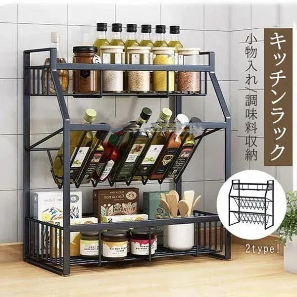 新作 トレンド 調味料ラック キッチン収納 3段 スパイスラック 収納棚 収納ラック 安定性 生活備品 収納グッズ 新生活応援 雑貨 大容量 調味料入れ 調理台 便利