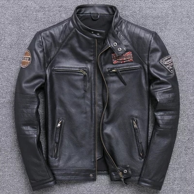 ライダースジャケットメンズアウターラム革レザージャケット本革ミリタリー立て襟シングル牛革アウターブルゾンダブルライダースMA-175