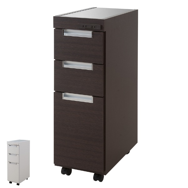 キッチンカウンター スリムカウンター ステンレストップ 幅25.5cm キッチンワゴン キッチン 収納 キッチンラック スリム キッチン収納 ワゴン 隙間 すき間 省スペース 白 ブラウン 15,592円