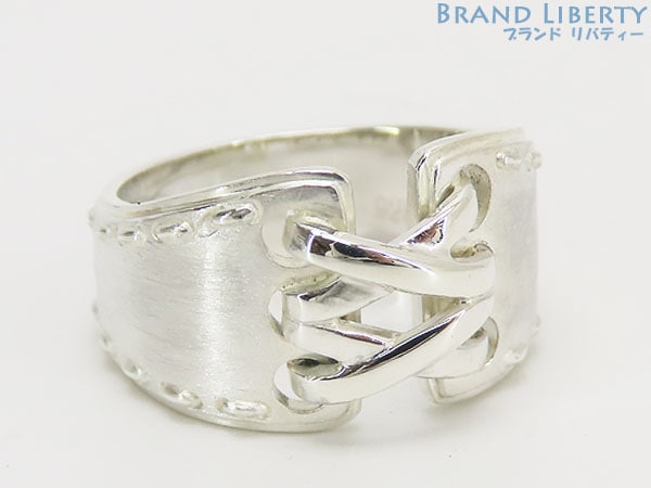 新品仕上げエルメスヴィンテージメキシコリングコルセットモチーフ指輪シルバーシルバー925AG925