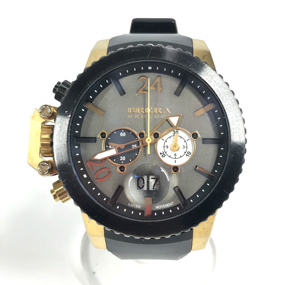 BRERA OROLOGI ブレラオロロジ 腕時計 BRML2C48 ロゴ ウォッチ メンズ時計 ラバー ブラック