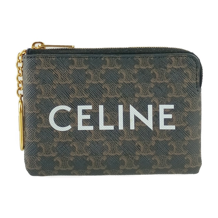 美品 CELINE セリーヌ コインケース コインパース 10C662CA2 38NO ブラウン ゴールド金具 トリオンフキャンバス レディース 小銭入れ【本物保証】