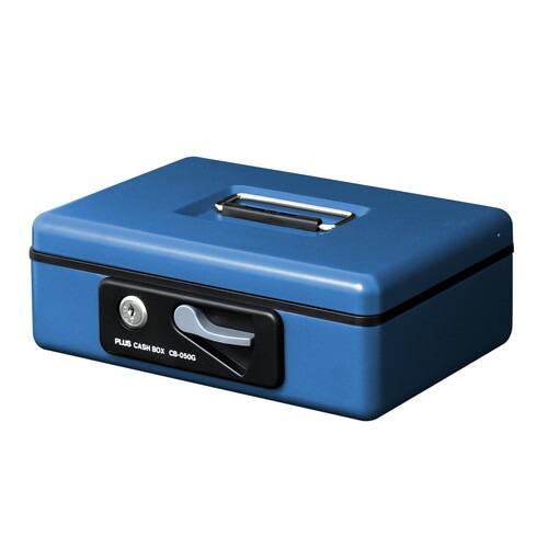 （まとめ買い）小型手提金庫 W230xD194xH80mm ブルー CB-050G BL [x3]