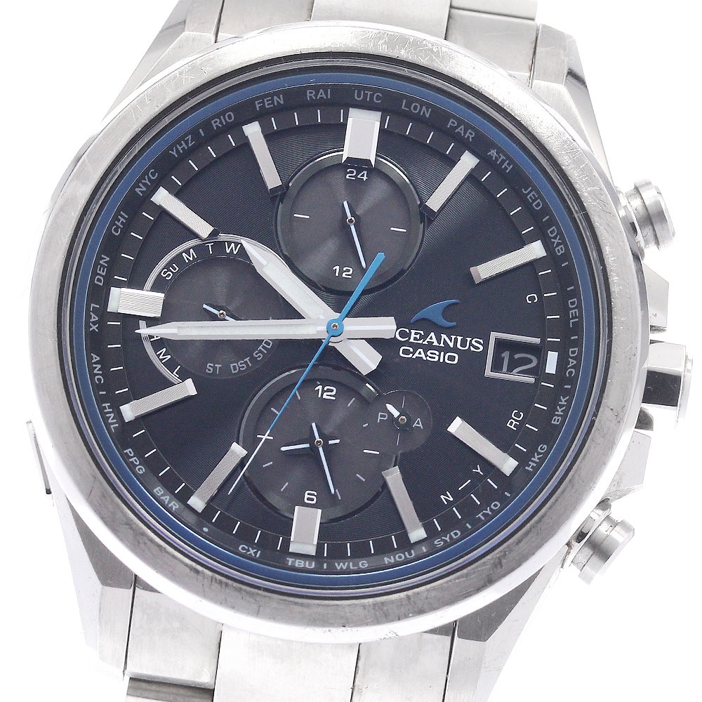 カシオ CASIO OCW-T4000-1AJF オシアナス クラシックライン デイデイト ソーラー電波 メンズ 箱・保証書付き_948526【中古】