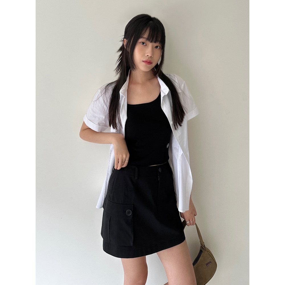 CITYBREEZEコットンカーゴミニスカートBLACK