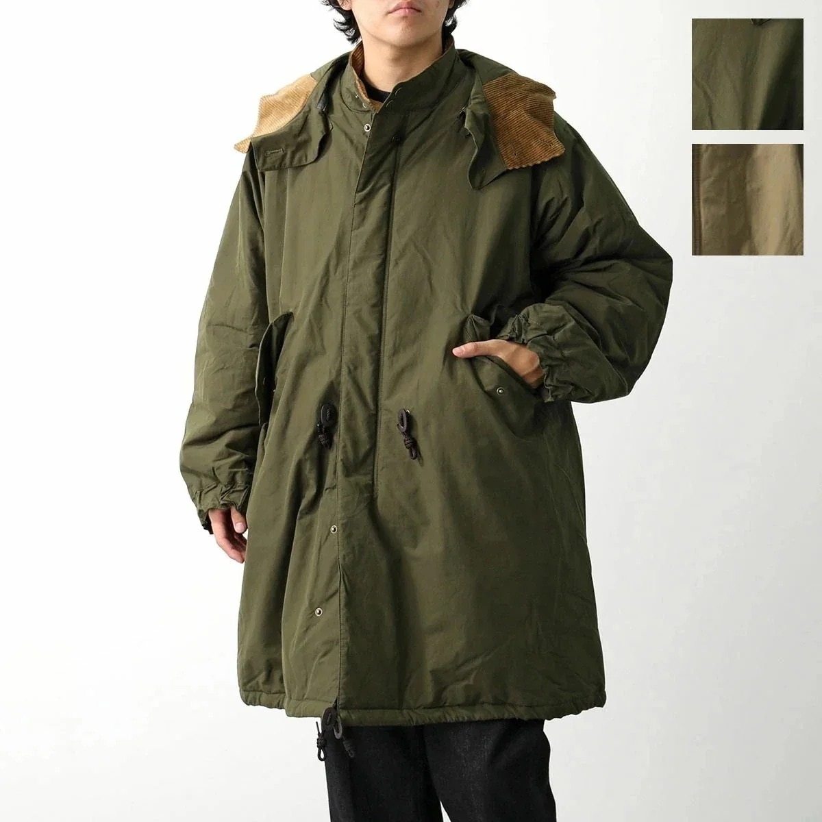 Barbour × Baracuta バブアー バラクータ モッズコート MCA1011 メンズ ノンワックス 中綿 パーカー フード付き オーバーサイズフィッ