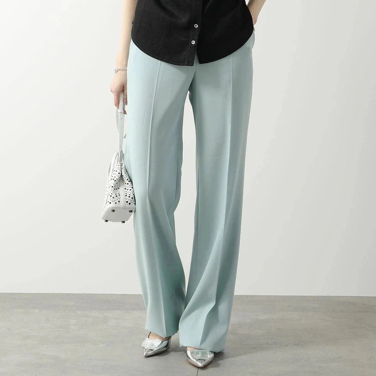 MAX MARA Studio マックスマーラ ステュディオ ストレートパンツ AGAMI レディース サマーウール スラックス センタープレス入り 036 【mega】