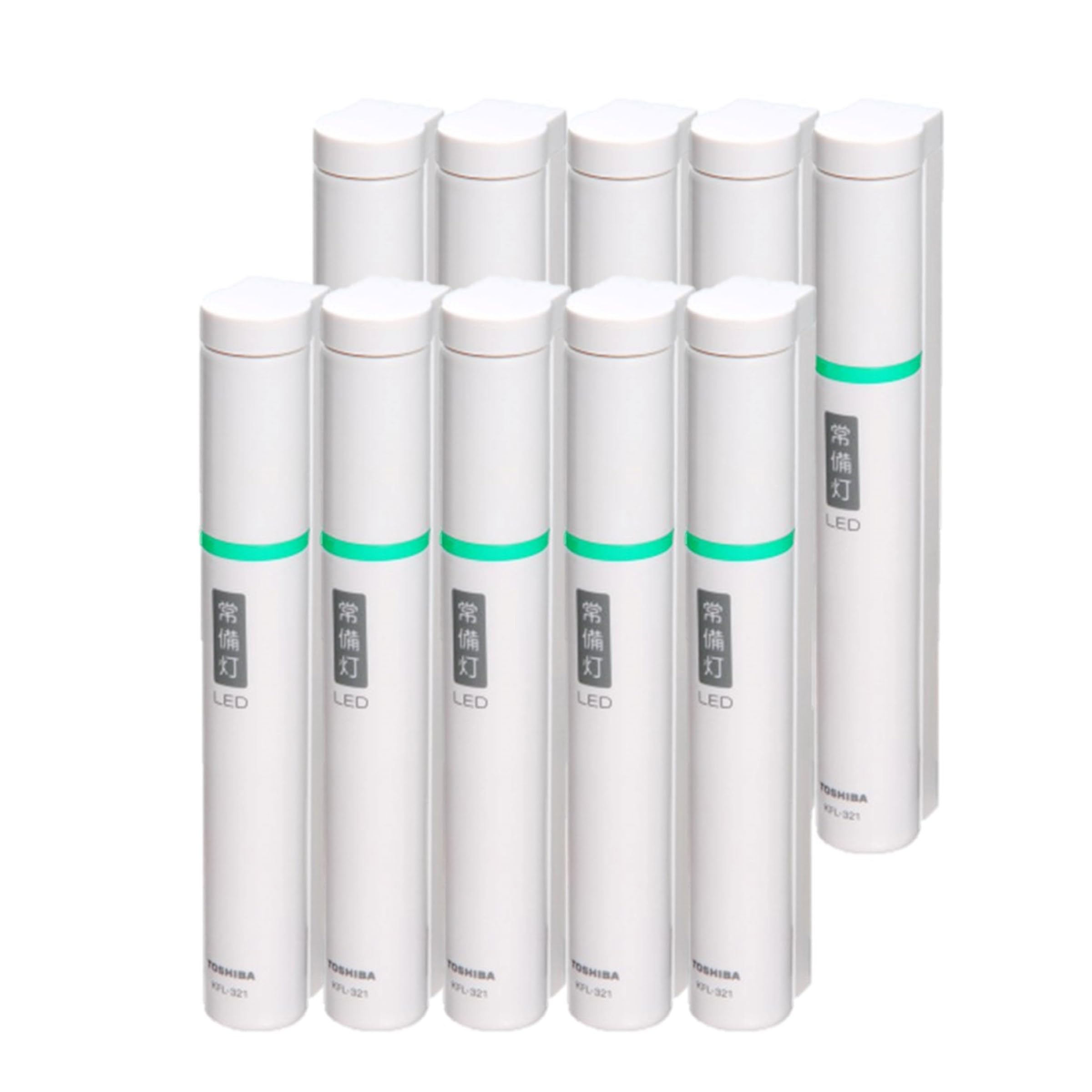 TOSHIBA(東芝) LED常備灯(懐中電灯) 【2024年グッドデザイン賞受賞】 単3形×2本(別売) ホワイト KFL-321(W)10P