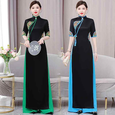Qoo10] ベトナム 民族衣装 アオザイ レディース : レディース服