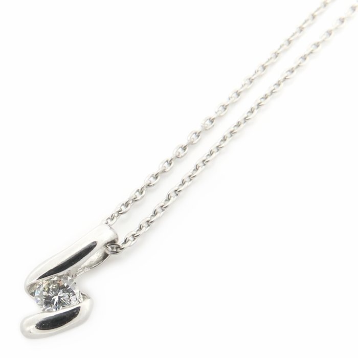 ダイヤモンド ネックレス ダイヤモンド0.10ct Pt1000プラチナxPt850プラチナ レディース/76470【中古】
