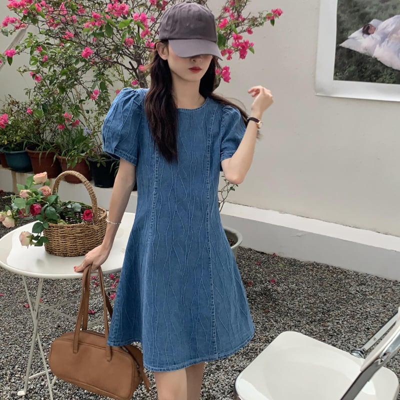 2color レディース ワンピース ミニ丈 バックデザイン リボン ラフ ゆったり 楽ちん