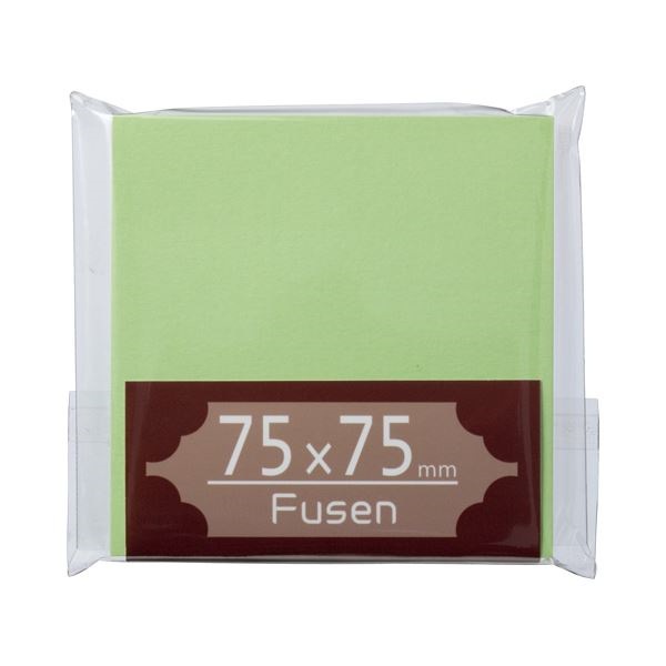（まとめ） TANOSEE ふせん 75x75mm うぐいす 1冊 [x50セット]