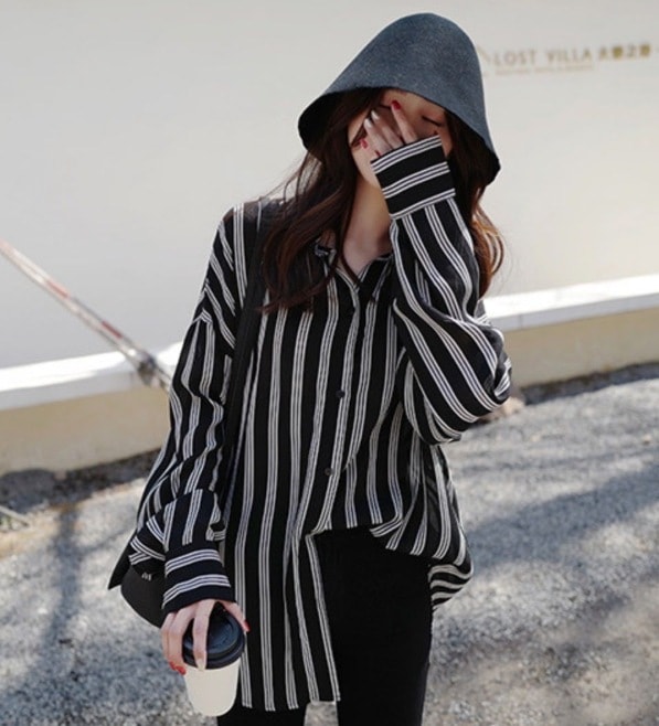 トップス デート シャツ ビッグT 長袖 可愛い きれいめ 上品 おしゃれ かっこいい 可愛い ラブリー キュート ガーリー クール モード系 セクシー エレガント 存在感 フォーマル