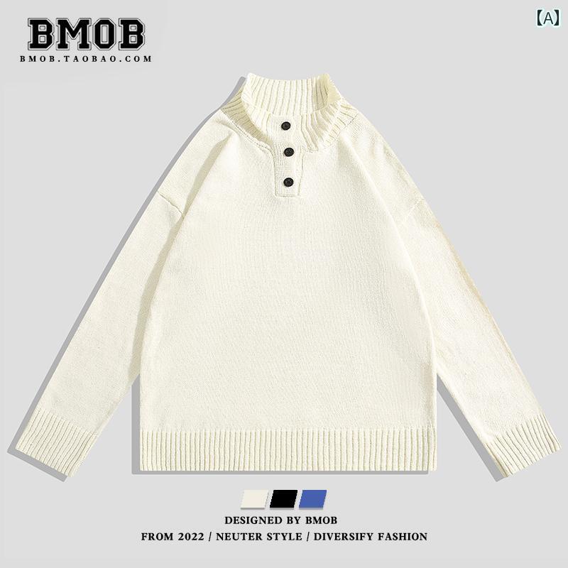 メンズ アウター カジュアル おしゃれ ハーフ タートルネックセーター 秋冬 ストリート 厚手 セーター ジャケット