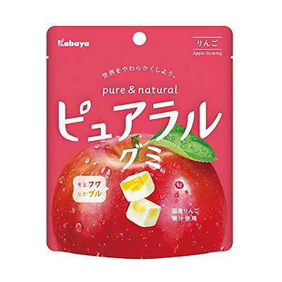 他サイト： カバヤ食品 カバヤ ピュアラルグミ りんご 58g×8袋の商品画像