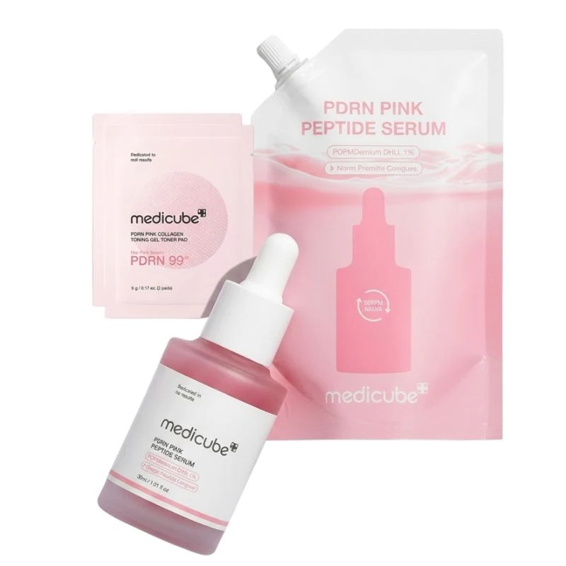 PDRN ピンク ペプチド アンプルセット （30ml＋リフィル50ml＋ジェルトナーパッド2枚×2）/ ハリ・透明感集中ケア！PDRNフルスキンケアセット