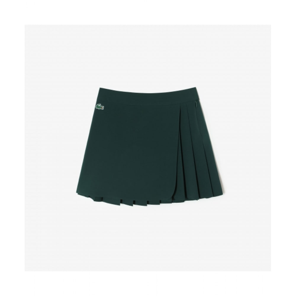 LACOSTE レディースアンバランスプリーツスカート [ディープグリーン]