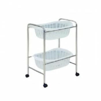 高田ベッド製作所 S型2段用脱衣カゴ（ホワイト） キャスター付き TB-73-10