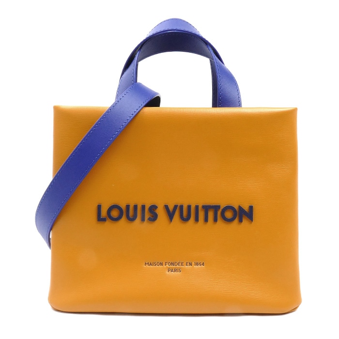 LOUIS VUITTON ルイ・ヴィトン ショッパー トート MINI 2Wayショルダーバッグ オレンジ ブルー M15237 IC レディース 中古