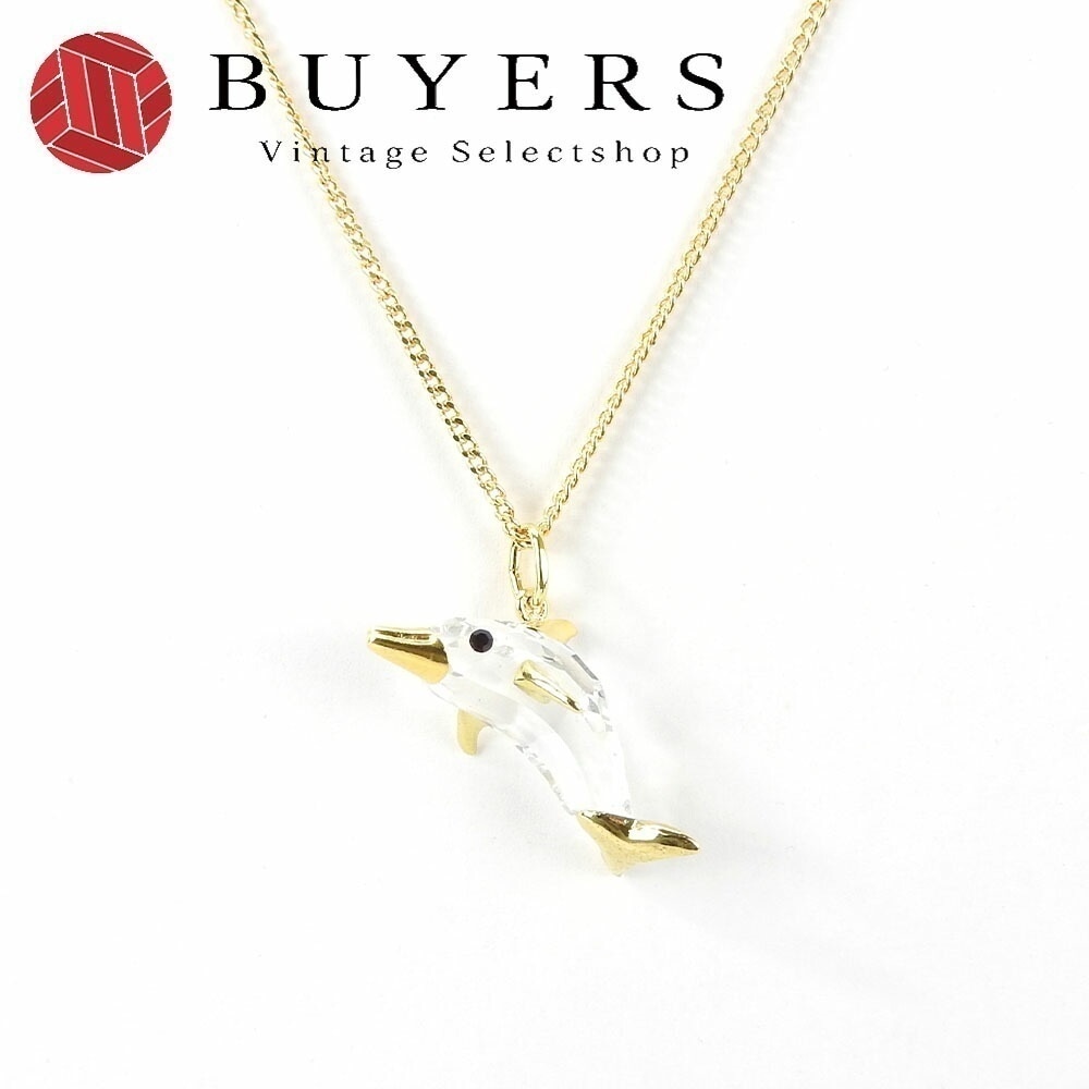 【中古】 スワロフスキー ペンダント ネックレス クリスタル イルカ ゴールド アクセサリー ジュエリー 小物 レディース 女性 swarovski accessories necklace gol