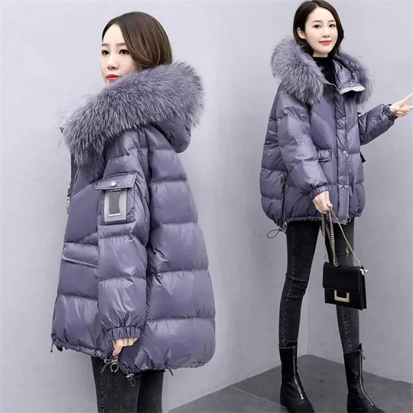 レディース 中綿コート ショート丈ダウンジャケット 冬服 高級感フード付きコート お洒落 通勤