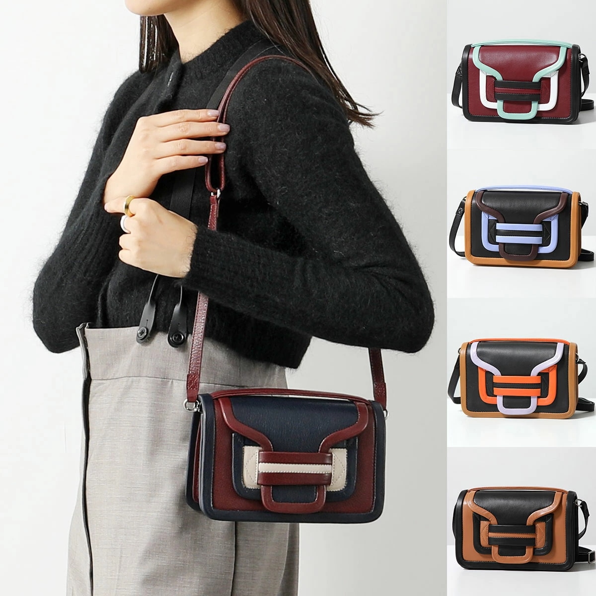 【カラー限定特価】PIERRE HARDY ピエールアルディ ハンドバッグ ALPHA アルファ QV08 レディース レザー ポシェット ショルダーバッグ 鞄 カラー5色