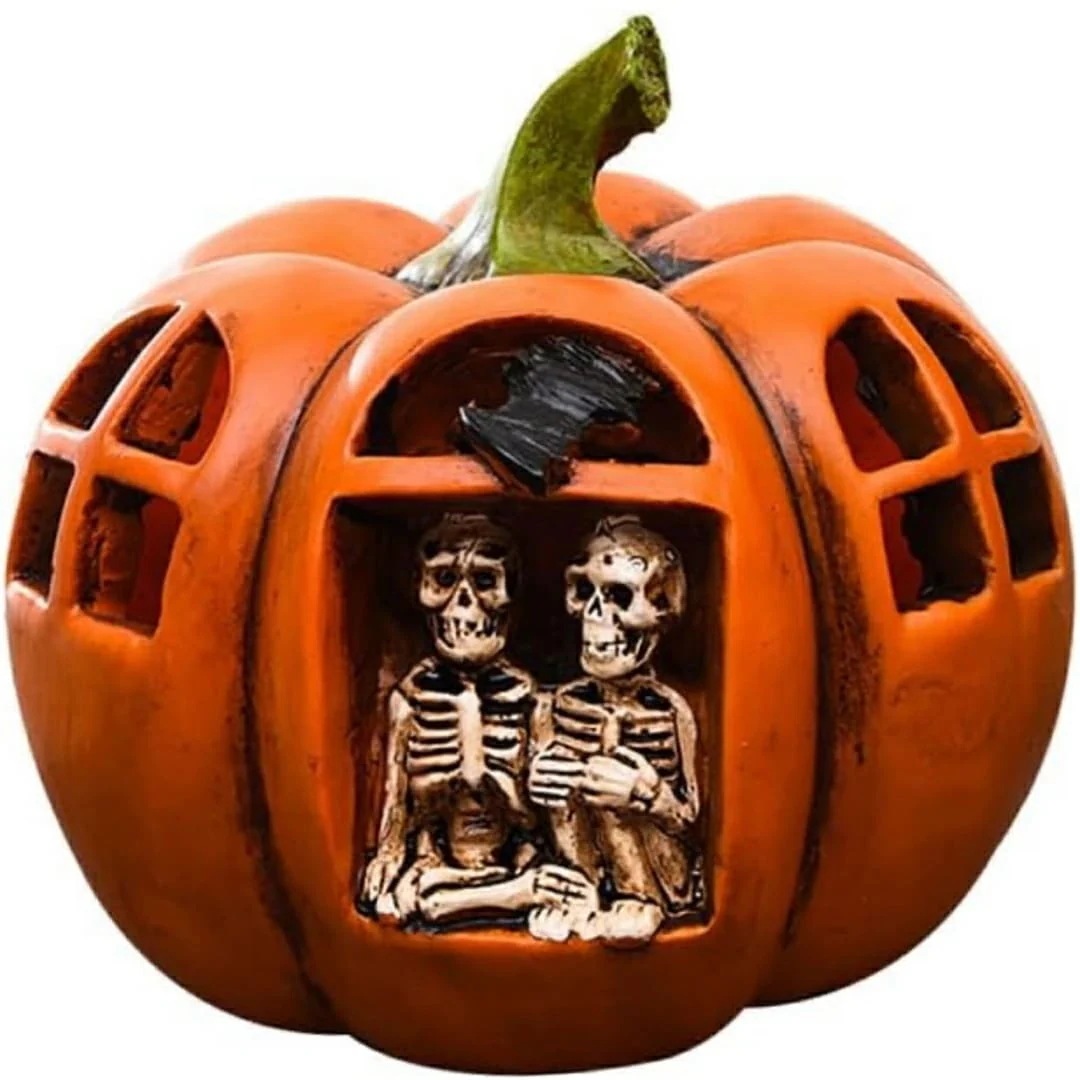 A060903ハロウィーン カボチャのオブジェランタン ハロウィンかぼちゃ置物 飾り【少数入荷】