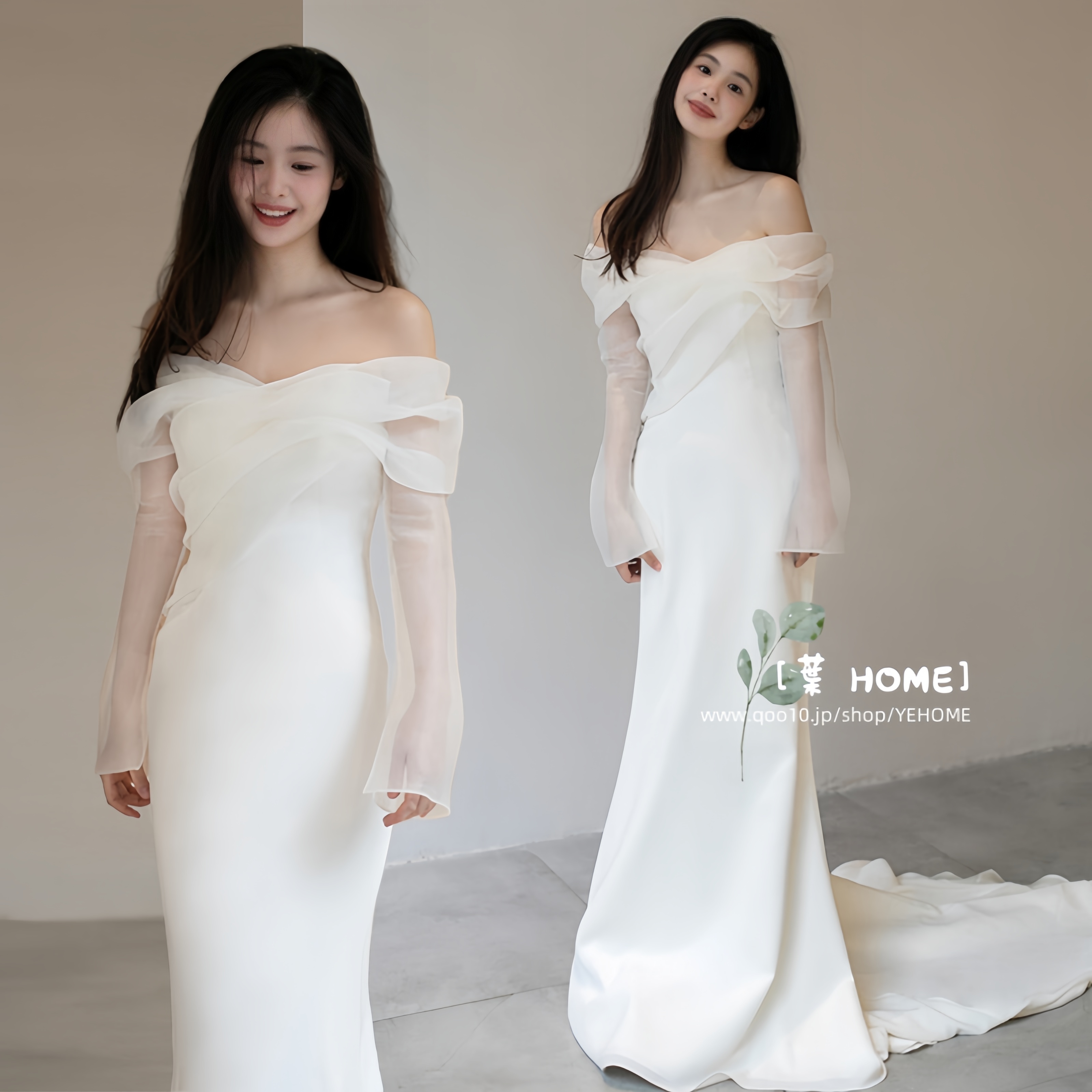 [葉 HOME] パーティードレス 安い 白 二次会 結婚式ドレス パーティードレス ウエディングドレス 花嫁 フォトウエディング ビーチフォト 前撮り 後撮り 披露宴 激安 花嫁 結婚式
