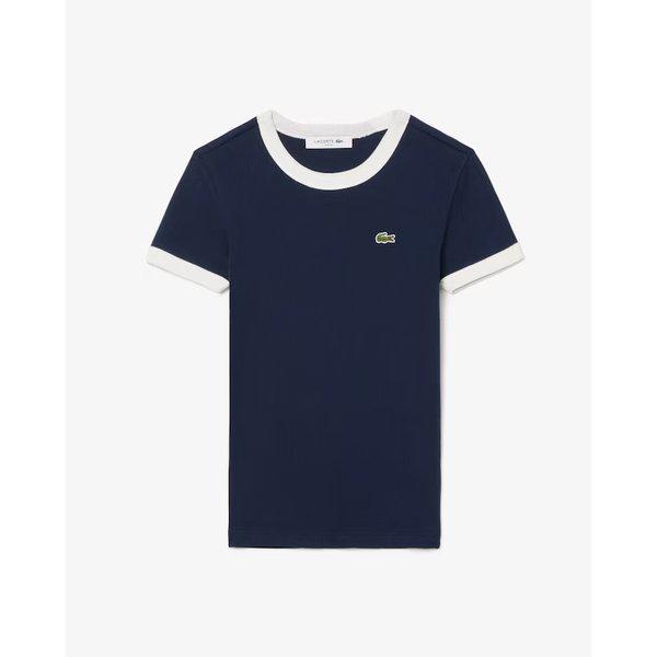 Tシャツ リブ スリムフィット 配色 半袖 TF2432-55G