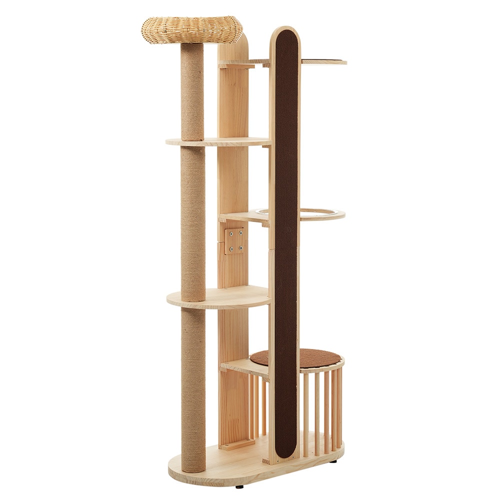 【国内即日発送】キャットタワー 猫タワー キャットツリー スリム 高さ173.5cm 据え置き ネコタワー 上り下りしやすい 爪とぎポール 木製 可愛い 子猫 大型猫 ペット用品 おしゃれ