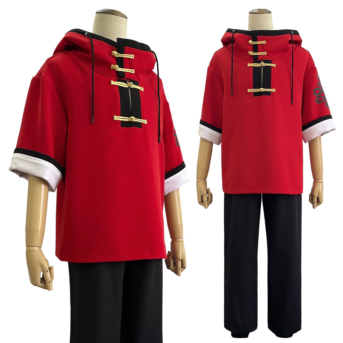 [2026 新作]HOLOUNCOSER 極楽街 アルマ コスプレ 衣装 レッドフーディー 黒ズボン 上下セット カジュアル C服 フルセット 仮装 ハロウィン アニメ