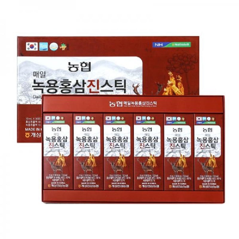 韓国 健康食品-個性商人 毎日緑用紅参ジンスティック 10mlx30包 6年根 ショッピングバッグ贈呈-KFOOD