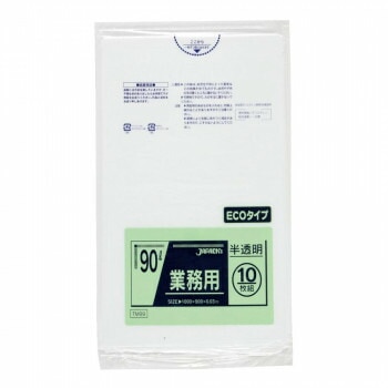 ジャパックス スタンダードポリ袋90L 半透明 10枚x30冊 TM99
