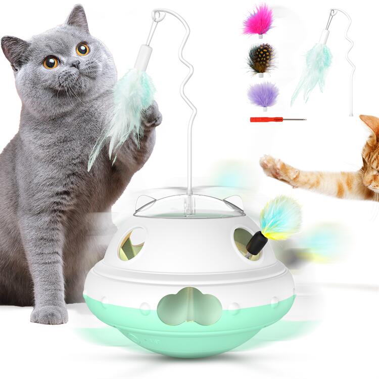 超低価格猫おもちゃ 猫じゃらし Pawaboo 電動 3in1 猫用電動おもちゃ 猫用おもちゃ 釣り式 ペット竿状 給餌式 ペット用品 遊ぶ盤スビート調整可能 餌入れ 倒れない 一人遊び 留守番 肥満